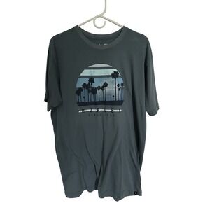 Hurley Mens XL Palm Tree Graphic T Shirt Crew Neck Casual Top Surfer Beach Ocean